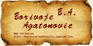 Borivoje Agatonović vizit kartica